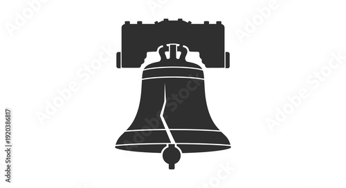 A striking black silhouette depicts the liberty bell a symbol of american freedom and independence silhouette high quality professional detailed modern
