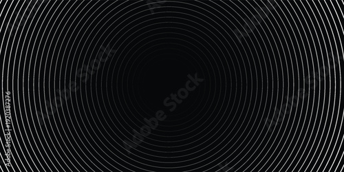Create a bold look with a centric circle background featuring vector graphics of sound waves.