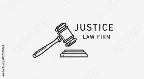 Gavel and Sound Block for Justice and Law Firm Logo, isolated white background.