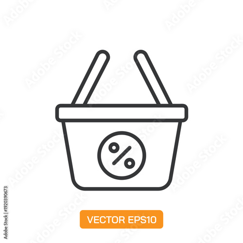 Shopping basket line icons- Mini collection and editable stroke series icon