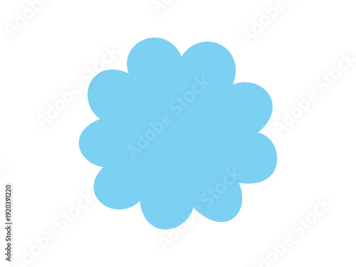 Simple speech bubble set, vector blue frame sticker, flat message box, blank chat box element, frame border, banner