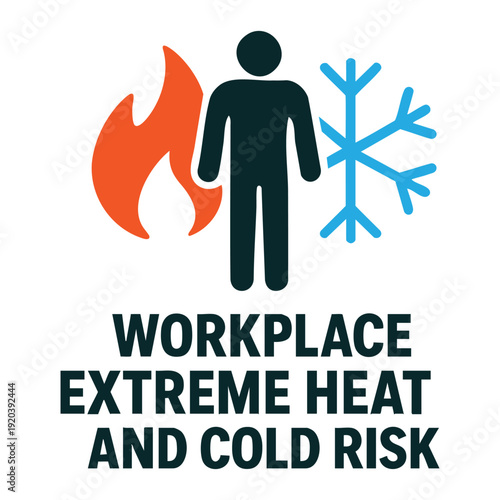 Workplace extreme heat and cold risk human icon