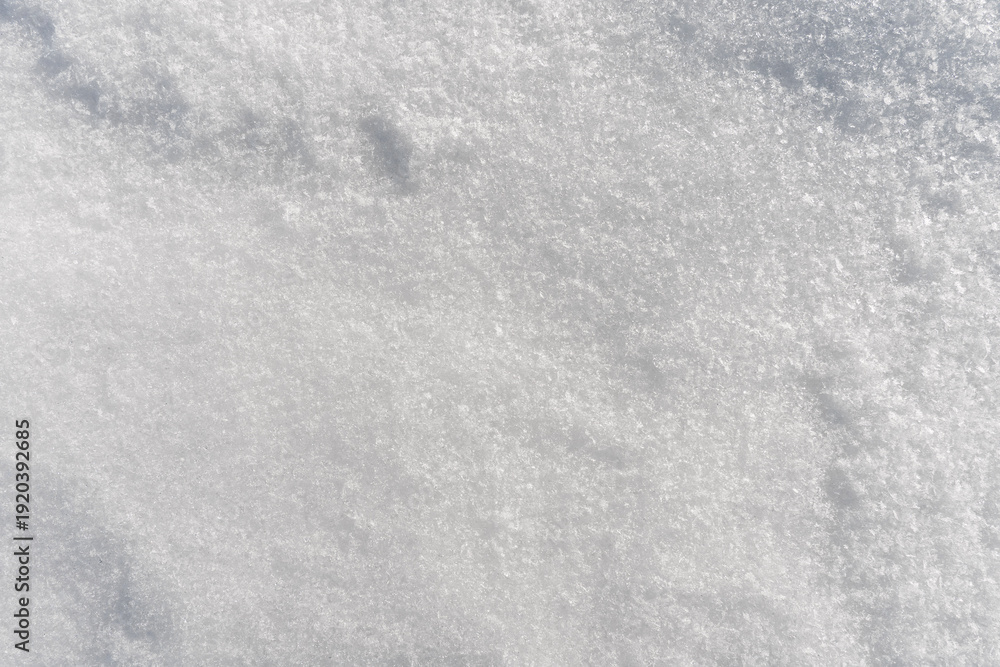 Obraz premium Natural snow surface texture with soft light and subtle shadows. Winter background with copy space, minimal seasonal backdrop. 