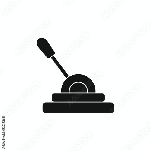 Industrial control lever silhouette icon. Professional black vector symbol of a mechanical handle, gear shifter, or power toggle for machinery and equipment interface design