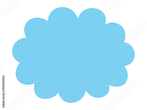 Simple speech bubble set, vector blue frame sticker, flat message box, blank chat box element, frame border, banner