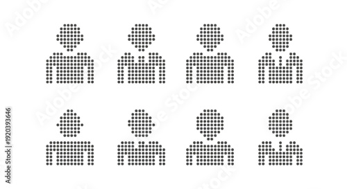 Pixelated Human Icons Representing Diversity and Individuality in a Group