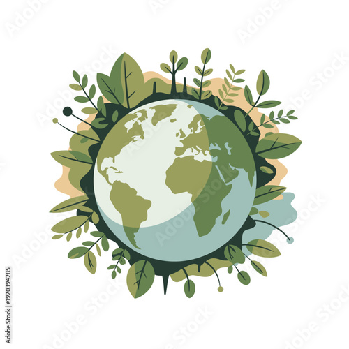 a flat vector illustration featuring a Earth day. 04.eps