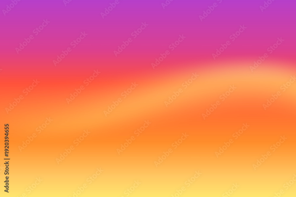 Fototapeta premium Fall simple gradient background. Warm autumn gradation wavy smooth texture. Orange yellow sun blurry effect backdrop. Vector simple vibrant bg. Sunset blur bright pattern.