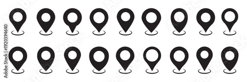 Map pin icon. location pin place marker. Location icon. Map marker pointer icon set. GPS location symbol collection. Vector illustration Eps 10.