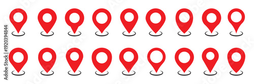 Map pin icon. location pin place marker. Location icon. Map marker pointer icon set. GPS location symbol collection. Vector illustration Eps 10.