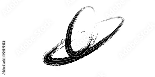 Tire track. Tyre mark of car, bike, motorcycle with grunge effect on white background. Wheel footprint, road element, dirty rubber protector pattern.