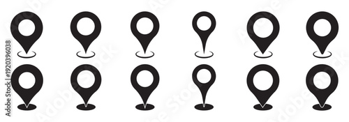 Location pin icon. Map pin place marker. Location icon. Map marker pointer icon set.