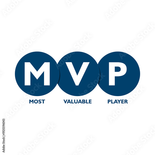 MVP Most Valuable Player sign icon isolated on white background