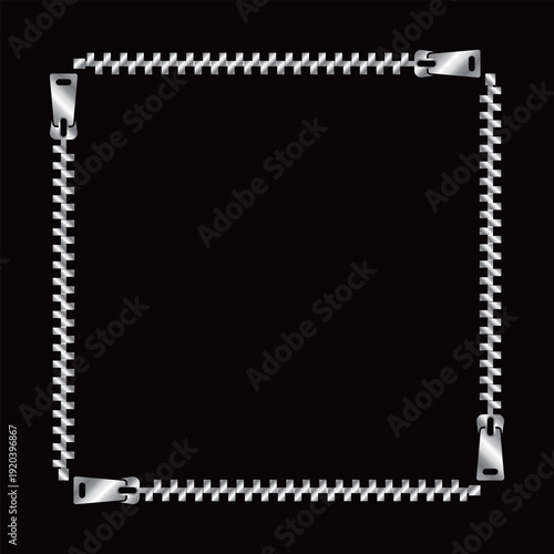 ファスナーのフレーム　シルバー