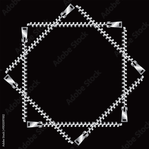 ファスナーのフレーム　シルバー