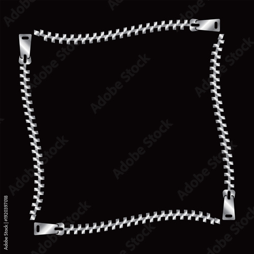 ファスナーのフレーム　シルバー