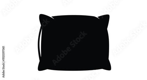 Simple black cushion illustration against a white background silhouette
