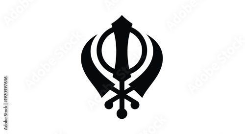 Khanda symbol a sikh religious emblem displayed as a silhouette