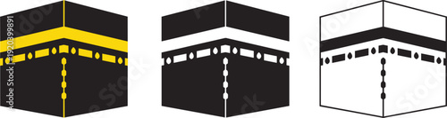 Holy Kaaba Vector Set – Mecca Masjid al-Haram Icons for Hajj Umrah and Islamic Pilgrimage Design Elements