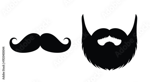 Two distinct facial hair styles presented as a black silhouette