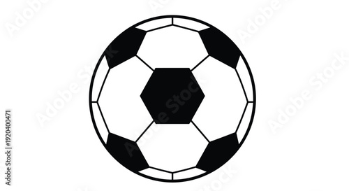 Classic black and white soccer ball design a bold silhouette