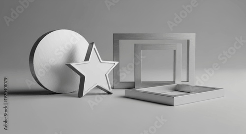 Geometric Shapes in Neutral Gray Tones