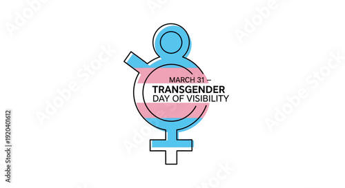 Transgender Day of Visibility symbol with gender equality sign
