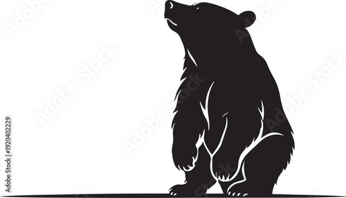 Black silhouette of a sitting bear vector