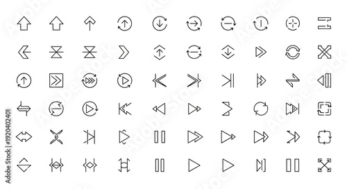 Hand Drawn Arrow Icon Set, Direction Signs