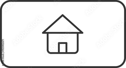 Home Icon: Simple Outline House Symbol on White