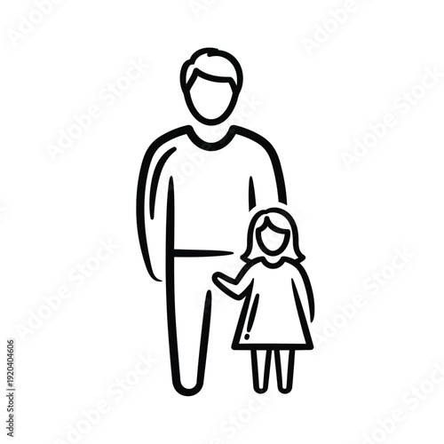 Father and Daughter Family Relationship Icon