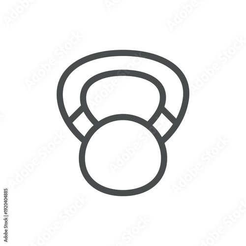 Fitness kettlebell outline icon. CrossFit kettle bell Linear stroke vector symbol for gym, workout isolated on white background.
