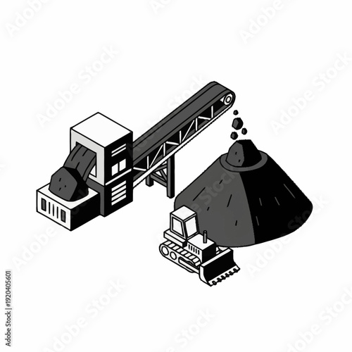 Industrial crusher and conveyor system for mining operations.