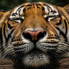 A majestic tiger's face is captured in a serene close-up, showcasing its distinctive orange and black stripes, nice photo (38).jpg