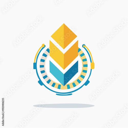 Abstract digital growth concept symbol representing data flow and technological advancement for future success