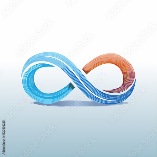 Abstract infinity symbol representing endless possibilities and continuous flow