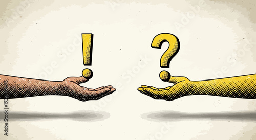 Hands holding megaphone and microphone around crumpled paper.