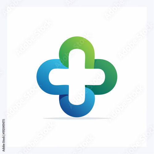 Modern Abstract Medical Cross Symbol Vector Graphics