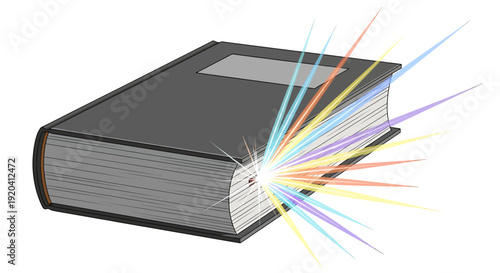 Unlocking Knowledge A Book Radiating with Colorful Ideas and Creativity, Symbolizing Learning and Enlightenment