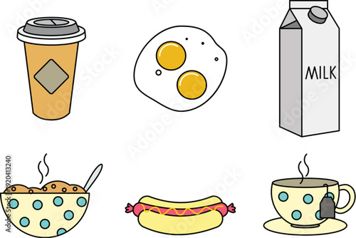 Sweet dessert and pastry icons for bakery shop branding vector