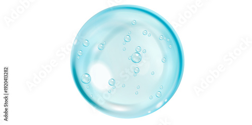 Water bubble. Soap, foam, Water droplet. Serum. Gel. 