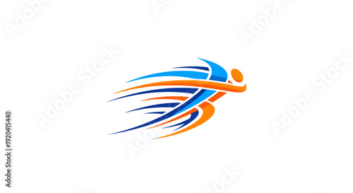 Abstract Human Figure Running Motion Lines.