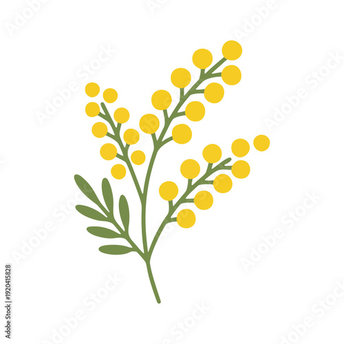 シンプルなミモザのカラーアイコン	