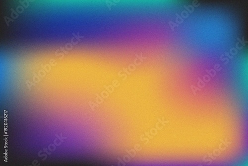 Abstract vibrant grain mesh gradient background with blue purple and orange colors