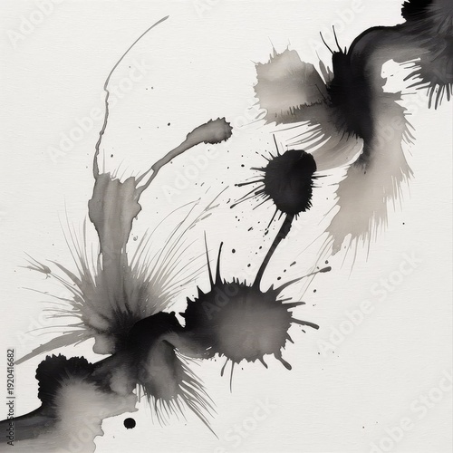 Beautiful black watercolor splash brushes. Set of gold brushes
