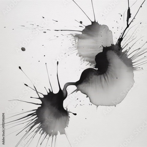 Beautiful black watercolor splash brushes. Set of gold brushes
