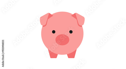A cute pink pig icon with a round body and small ears, perfect for financial themes, savings, or farm imagery