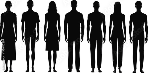 Silhouette of three children standing together with hands raised in victory and friendship isolated on white background for community designs