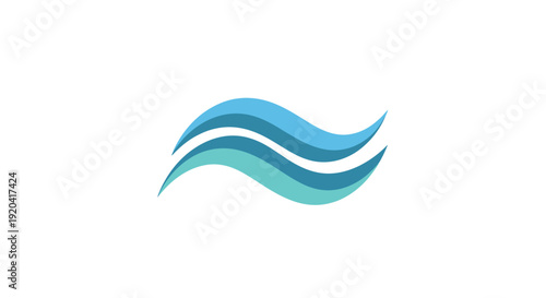 Blue Wavy Lines Abstract Design Element.
