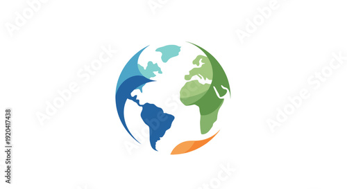 Colorful Globe Icon Representing Global Unity.